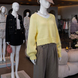 【即納】Textured V Neck Knit