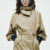 Suede-Like Drawstring Jacket