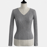 Basic Long Sleeve V Neck Knit