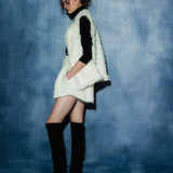 flower spangle tweed gilet