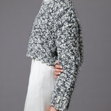 glossy tuck wide pants