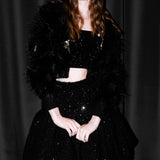 feather fur cardigan