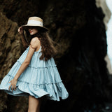 holder neck tiered mini dress