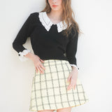 5th check tweed culottes