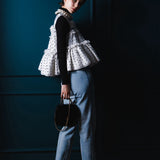 Dot organdy flare tops