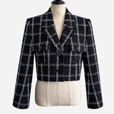 5th check tweed jacket