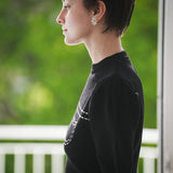 half sleeve stitch knit tops