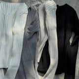 Basic Long Sleeve V Neck Knit