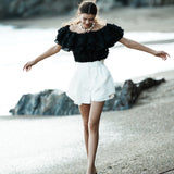3D flower ruffle tops