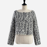 bijou button bubble cropped knit