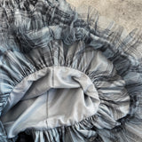 Check Pleats Ruffle Tops