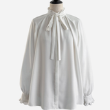 【即納】Soft Bow Frill Blouse