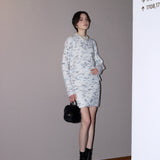 Speckled side ribbon knit