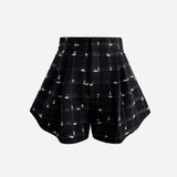candy check tweed short pants