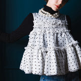 Dot organdy flare tops