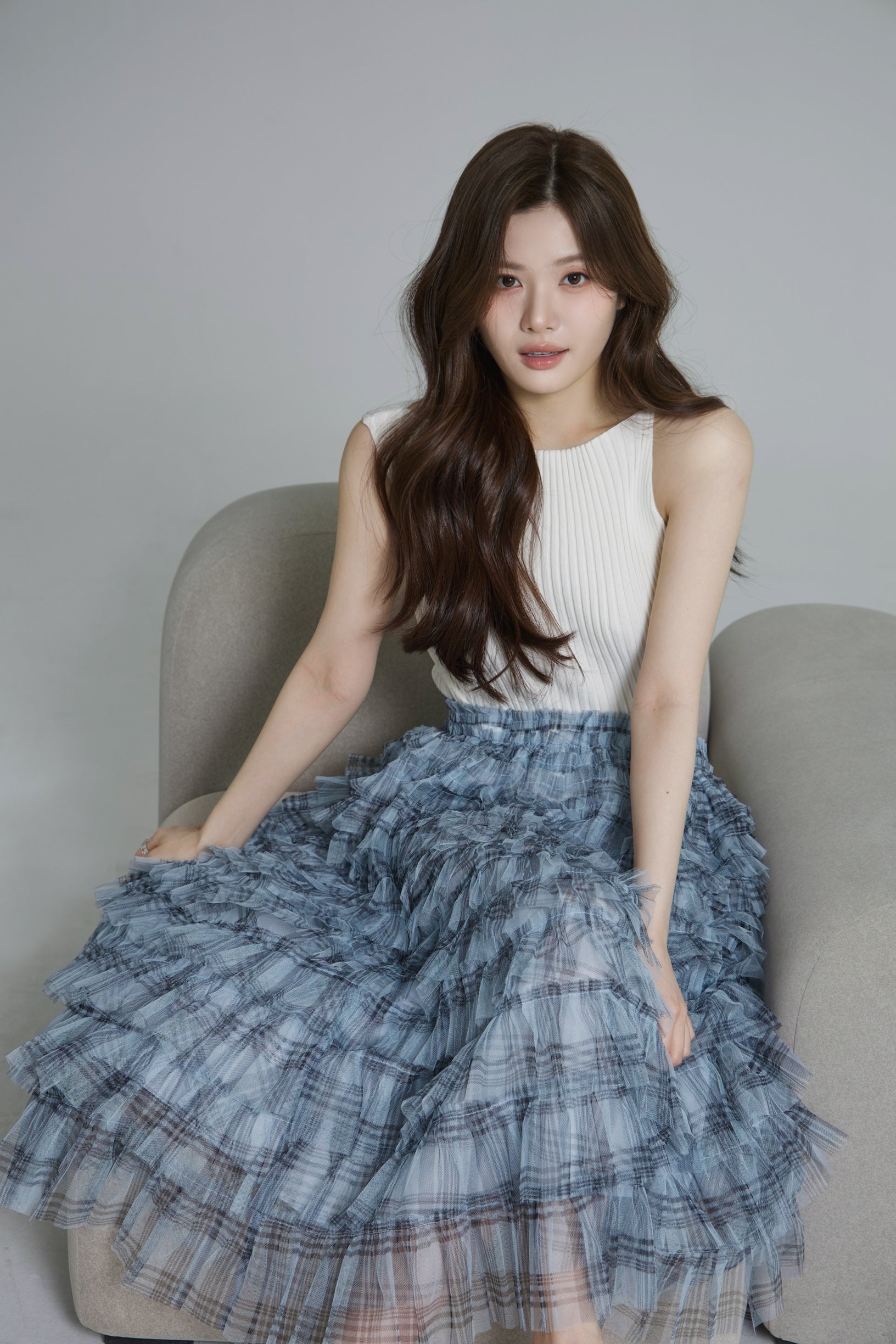 Check Pleats Ruffle Skirt – shéller / シェリエ