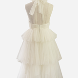 Tiered Tulle Back Ribbon Dress