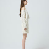 bijou button bubble cropped knit