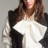 flower spangle tweed gilet