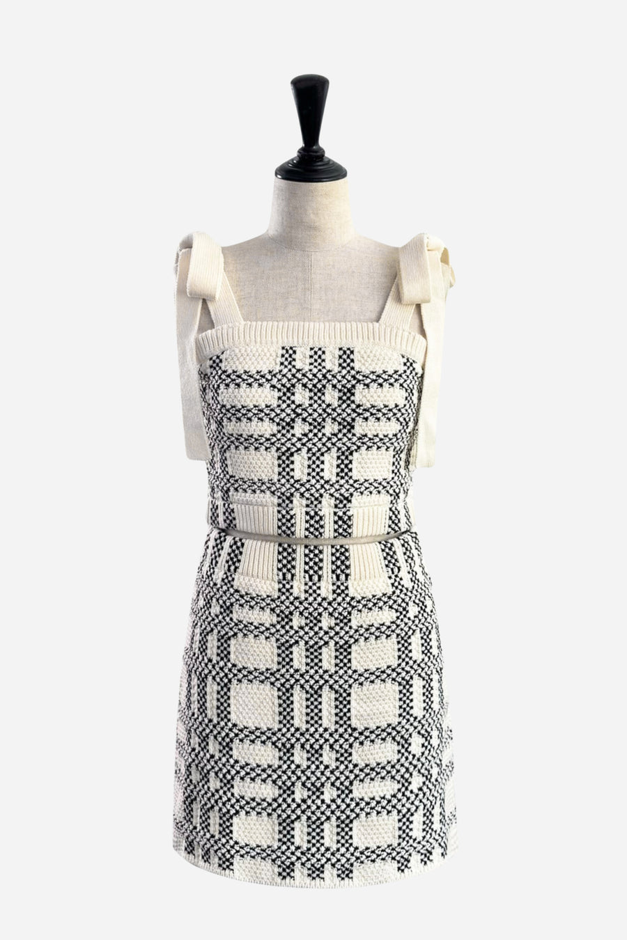 Check Ribbon Knit Set Up