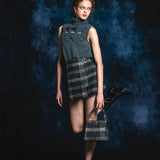 check jacquard wrap culottes