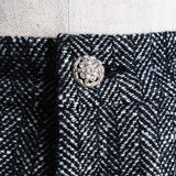 pantalon court à ourlet à chevrons brillant