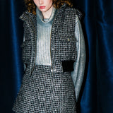 shiny tweed wrap culottes