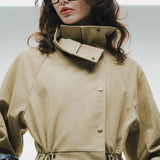 Suede-Like Drawstring Jacket