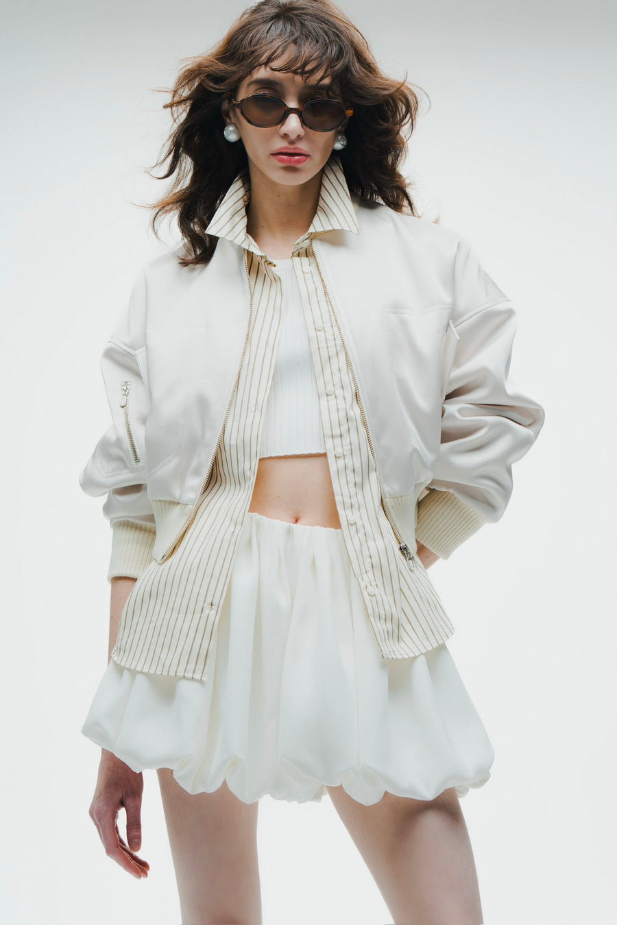 Lady Zip Satin Blouson