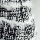fur line tweed culottes