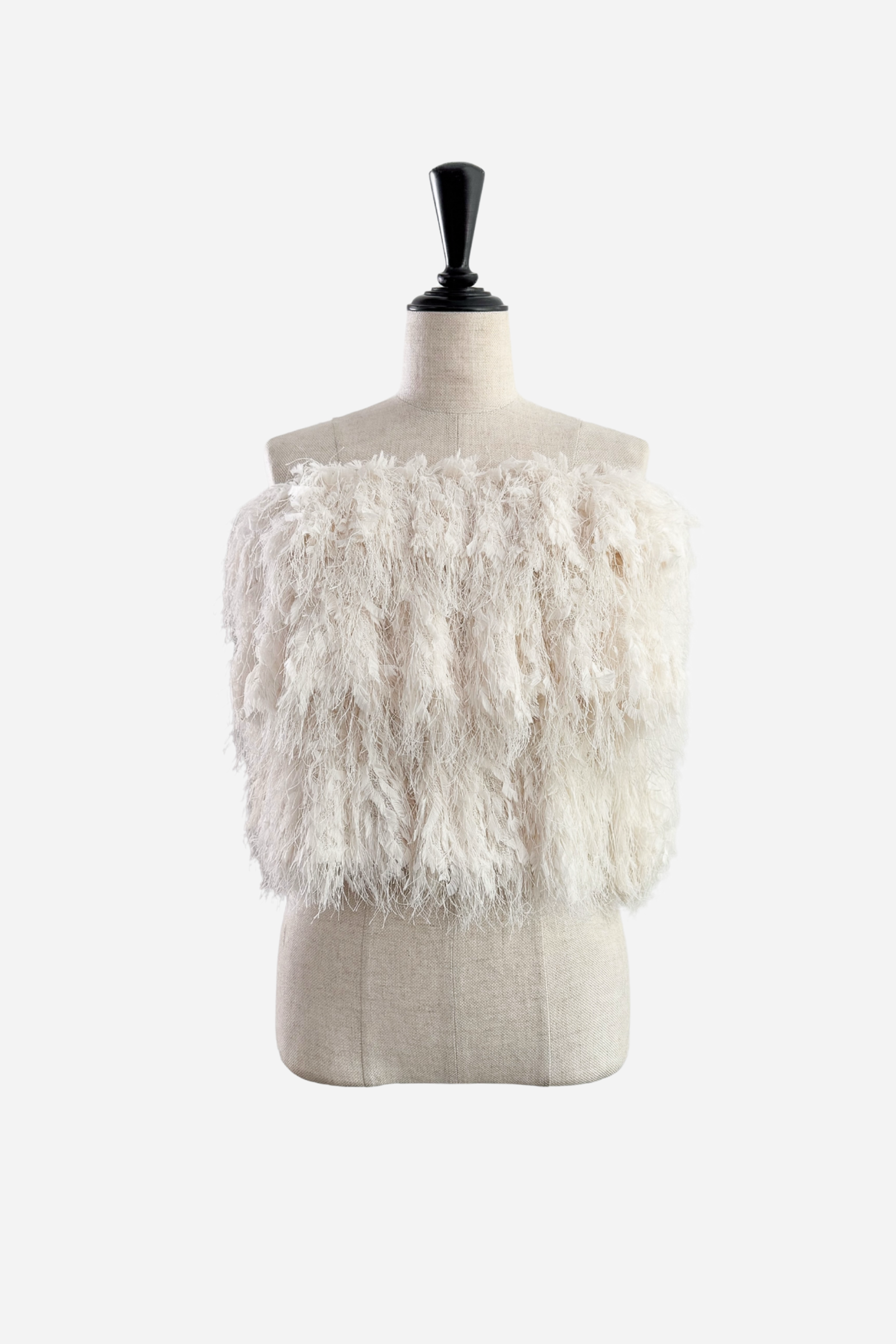 sheller back zip fringe bare top 未使用 back zip fringe bare top – shéller / シェリエ