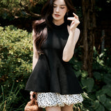 Halter Frill Peplum Knit Tops