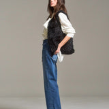 flower spangle tweed gilet