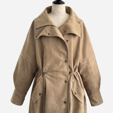 Suede-Like Drawstring Jacket