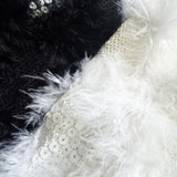 feather fur cardigan