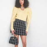 sh power shoulder knit tops