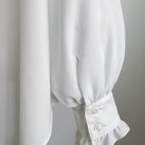【即納】Soft Bow Frill Blouse