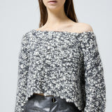 bijou button bubble cropped knit