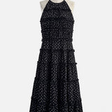 【6月下旬】2way lace stripe long dress