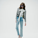 Bow Docking Sleeve Less Knit Tops