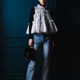 Dot organdy flare tops