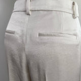 glossy tuck wide pants