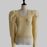 sh power shoulder knit tops