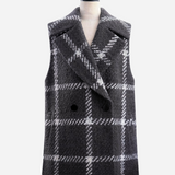 big check tweed gilet