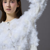 feather fur cardigan