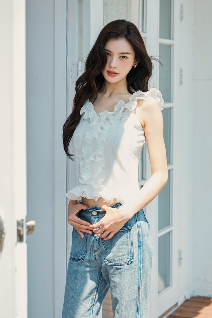 2way Airy Frill Knit Camisole