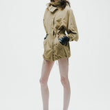 Suede-Like Drawstring Jacket