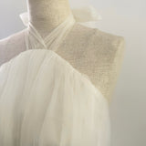 Tiered Tulle Back Ribbon Dress