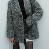 herringbone over size jacket coat