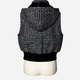 4way shiny tweed padded down jacket